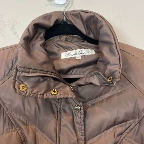 Kenneth Cole Size XS Women Down Puffer Coat Winter Jacket Brown Bronze - Picture 4 of 9